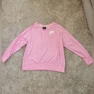 Nike Light Pink Crewneck Sweatshirt Barbiecore, Athleisure Womens 1X